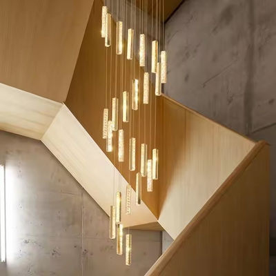3000K-6500K Color Temperature Crystal Chandelier LED Ring for Modern Hotel Lobby Staircase Villa