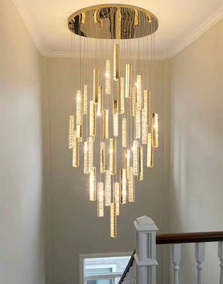 3000K-6500K Color Temperature Crystal Chandelier LED Ring for Modern Hotel Lobby Staircase Villa
