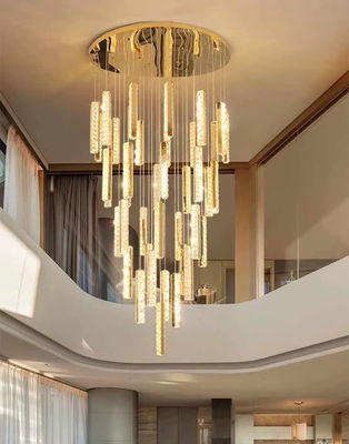 3000K-6500K Color Temperature Crystal Chandelier LED Ring for Modern Hotel Lobby Staircase Villa