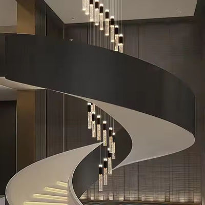 Beautiful Crystal Villa Rotating Staircase Pendant Light Modern Simple Hotel Living Room Duplex Chandelier Led Stair Light