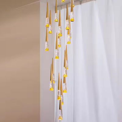 Nordic Light Luxury Silver Mountain Crystal Chandelier for Villa Duplex Stairwell