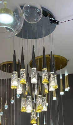 Nordic Light Luxury Silver Mountain Crystal Chandelier for Villa Duplex Stairwell