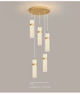 Duplex Long Chandelier Staircase Fashion Light Luxury Simple Postmodern Creative Rotating Loft Art Hollow Living Room Light