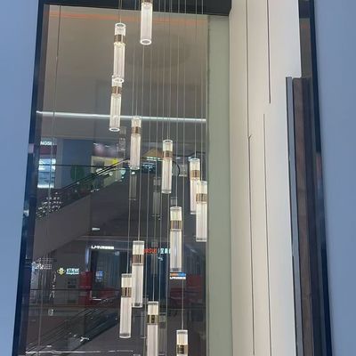 Duplex Long Chandelier Staircase Fashion Light Luxury Simple Postmodern Creative Rotating Loft Art Hollow Living Room Light