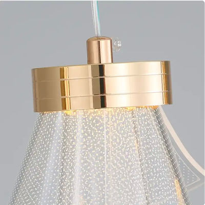 Modern Living Room Villa Rotating Acrylic Stair Light LED Art Flower Acrylic Chandelier Custom Gold Luxury Hotel Stair Decorative Light