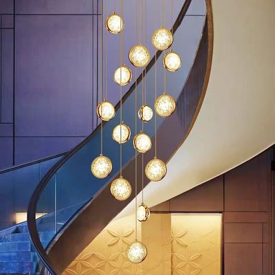 Contemporary Round Crystal Ball Chandelier For Villa Mall Hotel Loft Kitchen Living Room