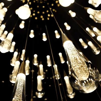 Indoor Villa Hotel Home G4 Bulb Type Aluminum Water Drop Villa Staircase Led Crystal Chandelier