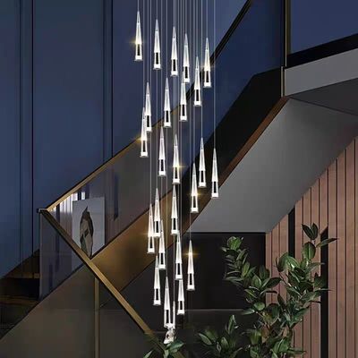 Home Luxury Decorative Modern Villa Living Room Hotel Hanging Pendant Light Aluminum Round LED Patch Bulb Type Double Head Fried Flower Bubble Chandelier