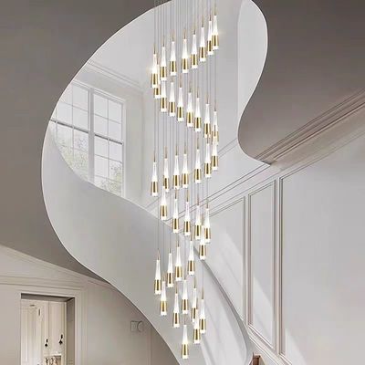 Home Luxury Decorative Modern Villa Living Room Hotel Hanging Pendant Light Aluminum Round LED Patch Bulb Type Double Head Fried Flower Bubble Chandelier