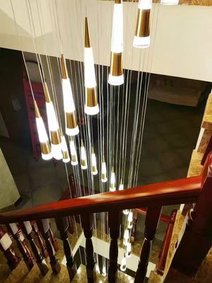Home Luxury Decorative Modern Villa Living Room Hotel Hanging Pendant Light Aluminum Round LED Patch Bulb Type Double Head Fried Flower Bubble Chandelier