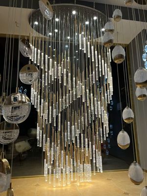 Hotel Corridor Staircase Crystal Stick Pendant Light Balcony Hallway Hanging Fixtures