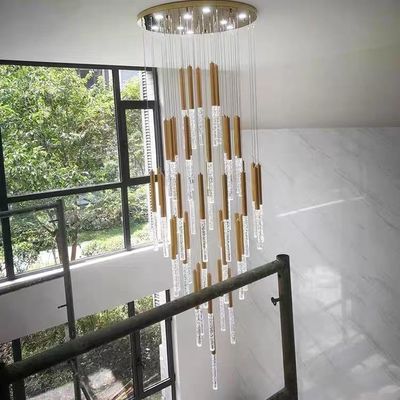 Hotel Corridor Staircase Crystal Stick Pendant Light Balcony Hallway Hanging Fixtures