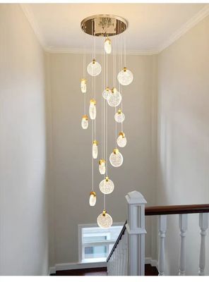 Indoor LED Pendant Lighting Modern Crystal Bedroom Hanging Light With Aluminum And Clear Crystal