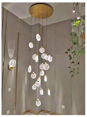 Indoor LED Pendant Lighting Modern Crystal Bedroom Hanging Light With Aluminum And Clear Crystal