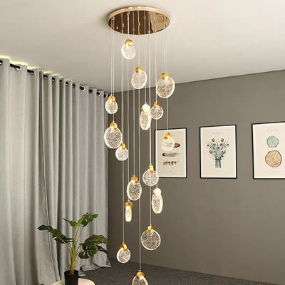 Indoor LED Pendant Lighting Modern Crystal Bedroom Hanging Light With Aluminum And Clear Crystal
