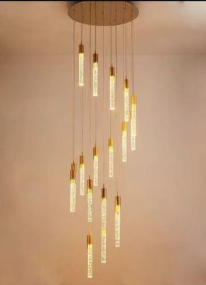 LED Patch Bulb Modern Long Crystal Rod Pendant Lamp For Luxurious Design In Living Room Dining Room Or Staircase