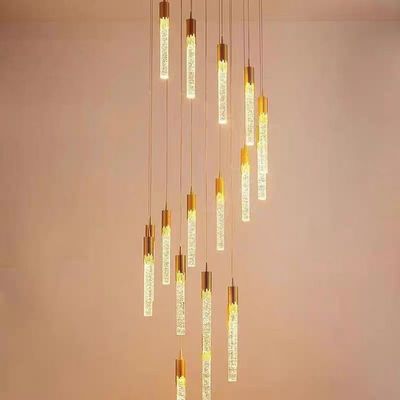 LED Patch Bulb Modern Long Crystal Rod Pendant Lamp For Luxurious Design In Living Room Dining Room Or Staircase