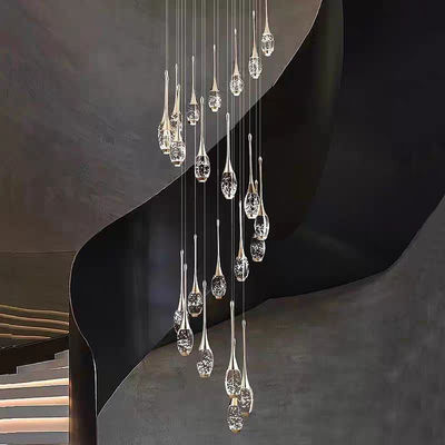 Crystal Light Rotating Staircase Perfume Bottle-Shaped Stair Light For Duplex Living Rooms