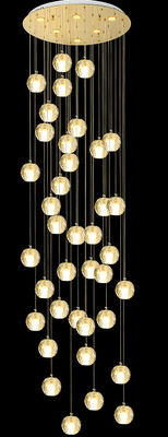 Multi-faceted Spherical Crystal Chandelier Adjustable Height Entryway Chandelier With LED Light Source And Customizable Design
