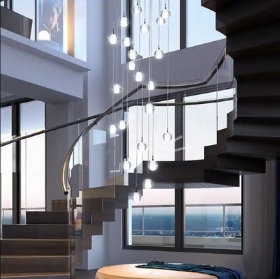 Multi-faceted Spherical Crystal Chandelier Adjustable Height Entryway Chandelier With LED Light Source And Customizable Design