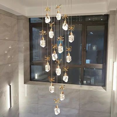 Snow Mountain Flower Shape Stair Lights For Loft Ceiling Staircase Branch Chandelier Lighting LED Pendant Lights Chandeliers