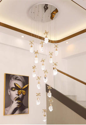 Snow Mountain Flower Shape Stair Lights For Loft Ceiling Staircase Branch Chandelier Lighting LED Pendant Lights Chandeliers