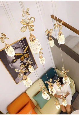 Snow Mountain Flower Shape Stair Lights For Loft Ceiling Staircase Branch Chandelier Lighting LED Pendant Lights Chandeliers