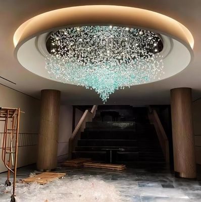 Custom Modern Hotel Lobby Villa Green Stone Art Chandelier LED Luxury Lighting