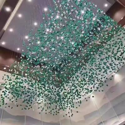 Custom Modern Hotel Lobby Villa Green Stone Art Chandelier LED Luxury Lighting