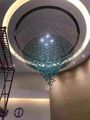 Custom Modern Hotel Lobby Villa Green Stone Art Chandelier LED Luxury Lighting