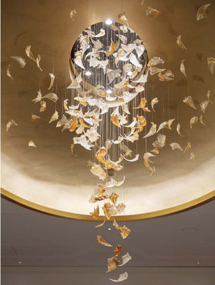 Hotel Lobby Cockscomb Shaped Chandelier Hall Front Desk Shopping Mall Beauty Salon Jewelry Store Glass Art Deco Chandelier