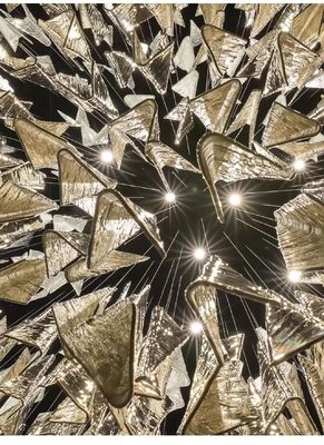 Modern Triangle Chandelier Gold White Transparent Glass Chandelier Light Luxury Large Chandelier Non-standard Custom Lamp