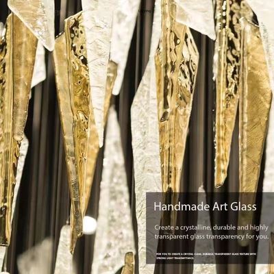 Modern Triangle Chandelier Gold White Transparent Glass Chandelier Light Luxury Large Chandelier Non-standard Custom Lamp