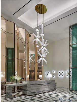 Custom Large LED Chandelier Lamp Vintage Style Iron Metal Pendants Glass Residential Hotel Lobby Decor Hanging Installation Bulb