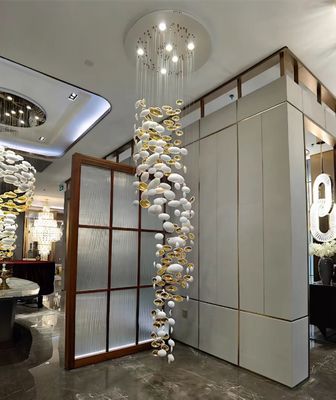 Customized Hotel Lobby Oegg-shaped Art Pendant Lamp Sales Department Sand Table Duplex Building Model Room Club Non-standard Lamps
