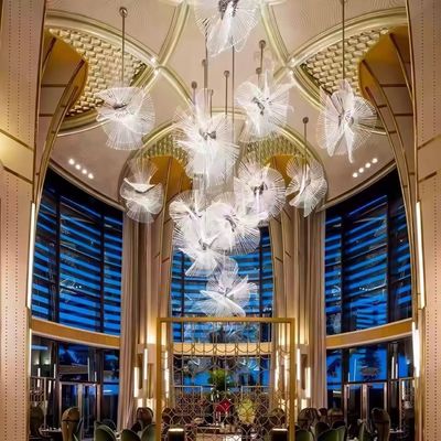 Duplex Villa Banquet Hall Hotel Lobby Dandelion Modeling Lamps Sales Department Hollow Art Non-standard Lamps