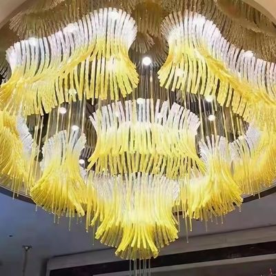 Custom Big Large Hotel Lobby Banquet Hall Murano Glass Pendant Light Modern Luxury Chandeliers For Wedding Hall Decorations
