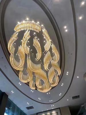 Custom Big Large Hotel Lobby Banquet Hall Murano Glass Pendant Light Modern Luxury Chandeliers For Wedding Hall Decorations