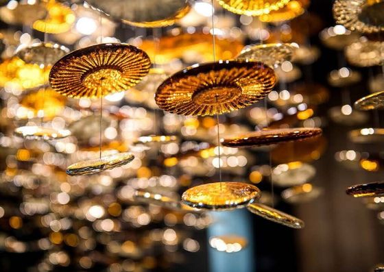 Lotus Leaf Glass Pendant Acrylic Chandelier For Creative Restaurant Decorative Art Air Decoration