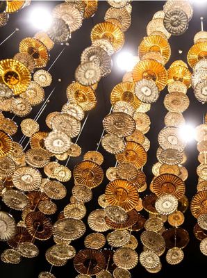 Lotus Leaf Glass Pendant Acrylic Chandelier For Creative Restaurant Decorative Art Air Decoration