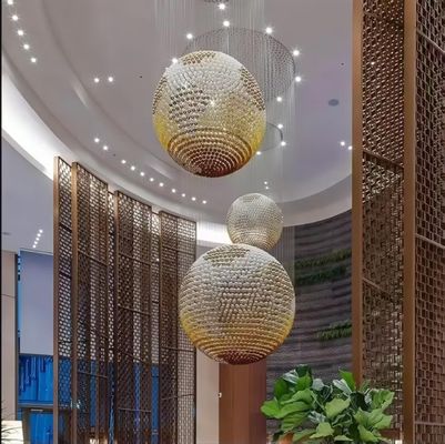 Custom Hotel Lobby Shopping Mall Gallery Creative Art Globe Design Bronze Luxury Modern Glass Globe Chandelier