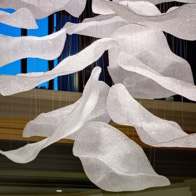 Contemporary Crystal Customized Design Lotus Flower Large Chandelier Pendant Light For Hotel Lobby