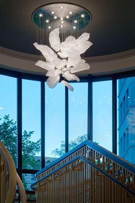 Contemporary Crystal Customized Design Lotus Flower Large Chandelier Pendant Light For Hotel Lobby