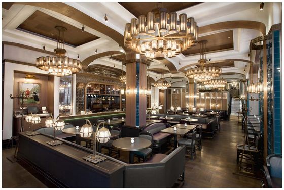 AC 85-265V Voltage Modern Indoor Lighting Large Foyer Chandelier For Chinese Simple Metal Copper Hot Pot Restaurant
