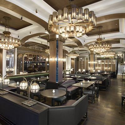 AC 85-265V Voltage Modern Indoor Lighting Large Foyer Chandelier For Chinese Simple Metal Copper Hot Pot Restaurant