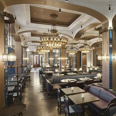 AC 85-265V Voltage Modern Indoor Lighting Large Foyer Chandelier For Chinese Simple Metal Copper Hot Pot Restaurant