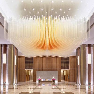 Large Non Standard Engineering Custom Mall Lobby Water Sales Department Club Villa Crystal Strip Chandeliers