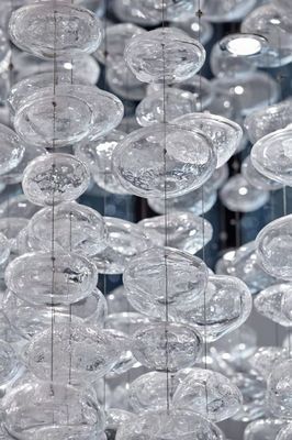Custom Non-Standard Cobblestone Glass Chandelier Hotel Lobby Sand Table Shape Atmoseric Lamp Sales Chandeliers Pendant Lights