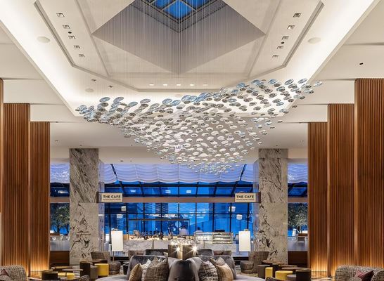 Custom Non-Standard Cobblestone Glass Chandelier Hotel Lobby Sand Table Shape Atmoseric Lamp Sales Chandeliers Pendant Lights