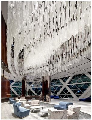 Custom Modern Leaf Glass Pendant Lights Villa Hotel Lobby Project Texture Twisted Clear Art Glass Chandeliers